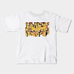 Geometric city street art yellow Kids T-Shirt